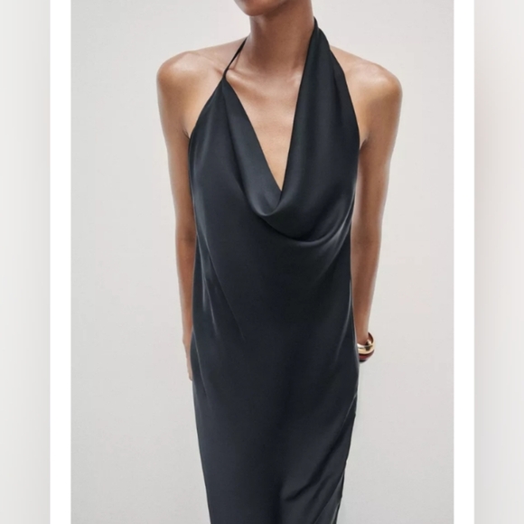 Zara Asymmetric Satin Dress - Picture 4 of 8